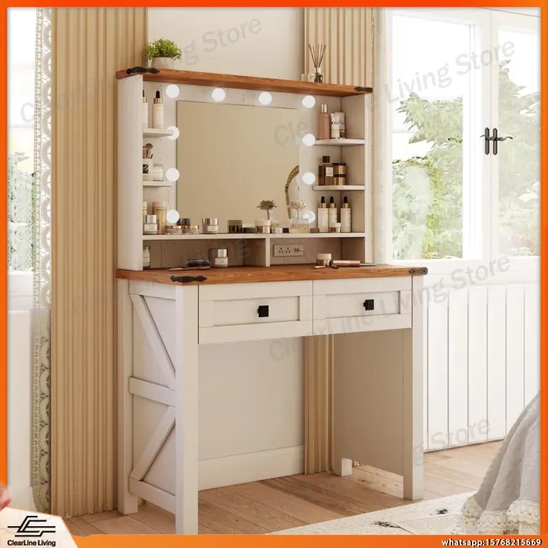 Desk Drawer Small - Small Wooden Vanity Desk with Mirror