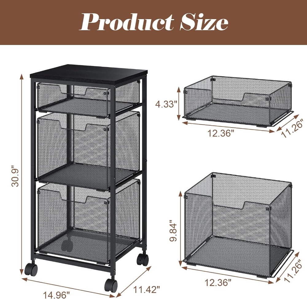 3 Drawer Mobile File Cabinet f - огляд і ціна Rolling File Cart