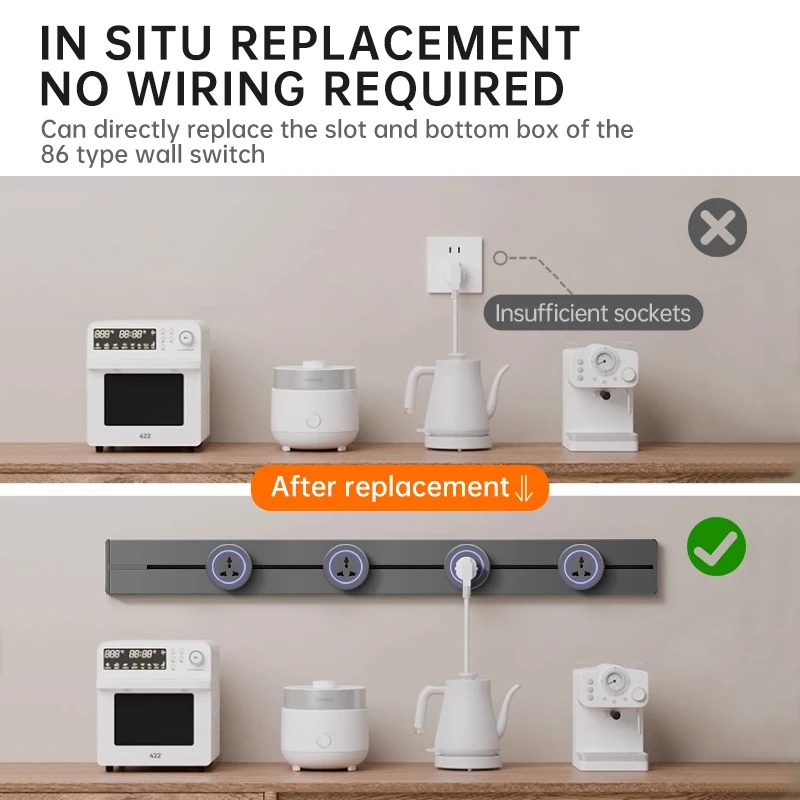 Hidden Wall Socket Power Rail  - огляд і ціна Power Strip Desk