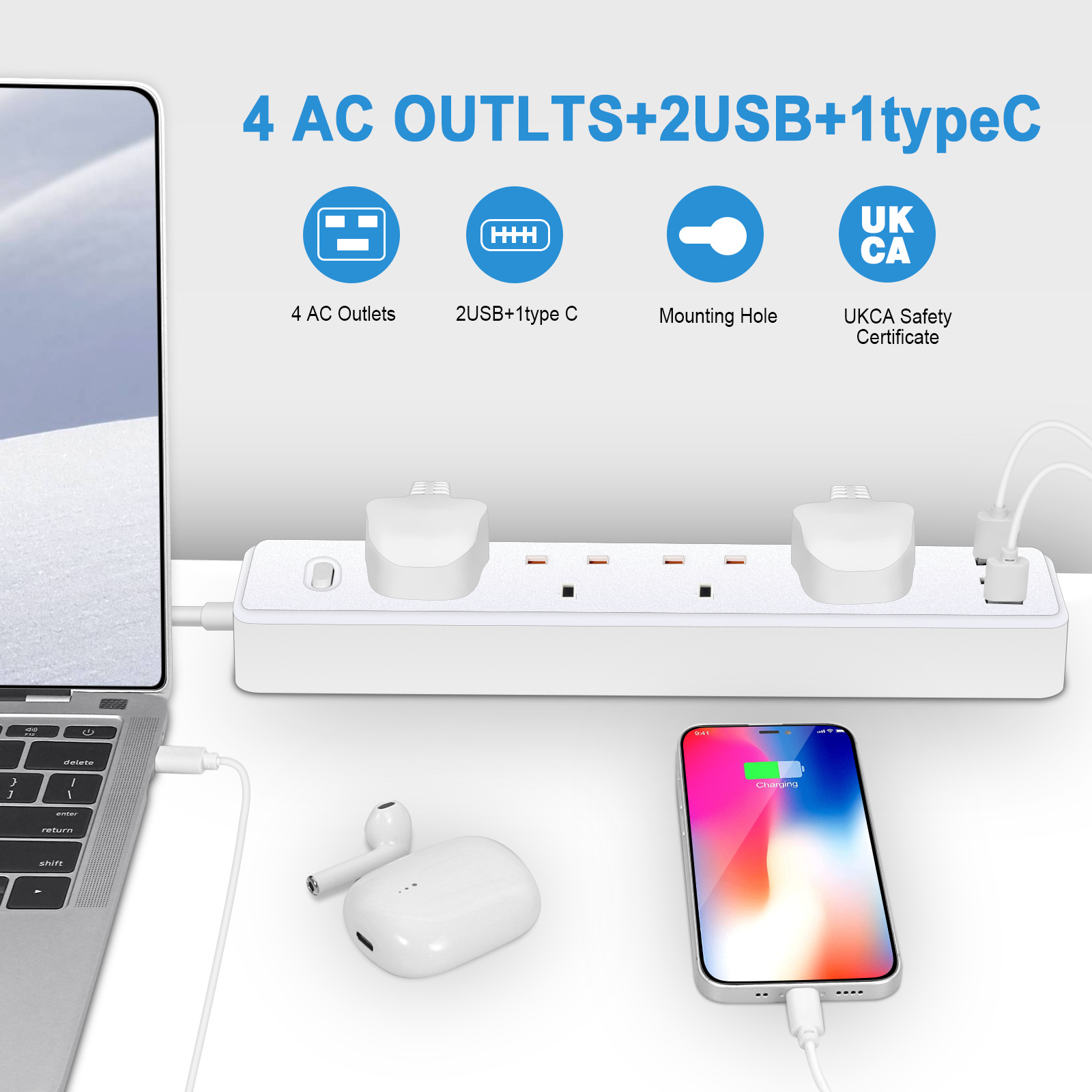 Power Strip Electric Socket UK - огляд і ціна Power Strip Desk