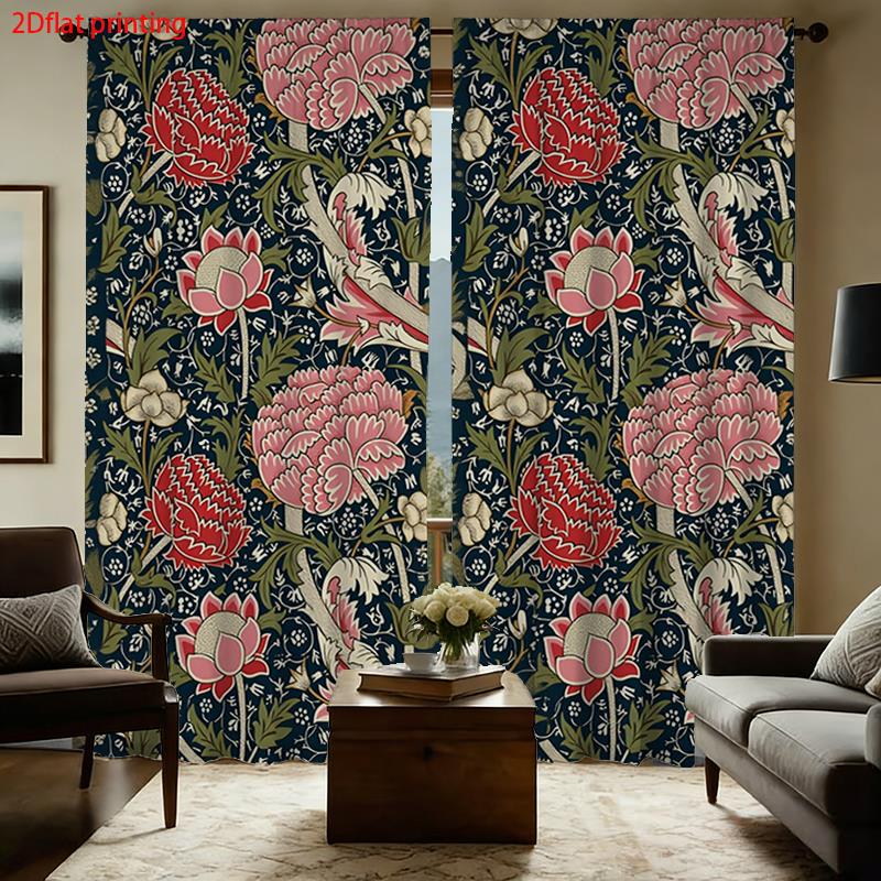 Luxury Floral Pattern Curtains - огляд і ціна Home Office Background