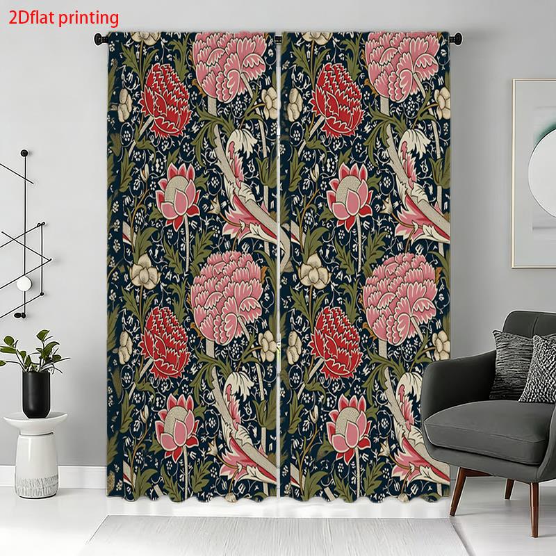 Luxury Floral Pattern Curtains - огляд і ціна Home Office Background