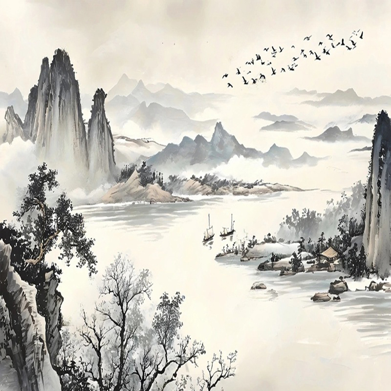 Custom Wallpaper New Chinese S - огляд і ціна Home Office Background