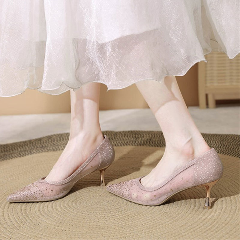 Slip-On High Heel Sandals - Cr - огляд і ціна Home Office Size