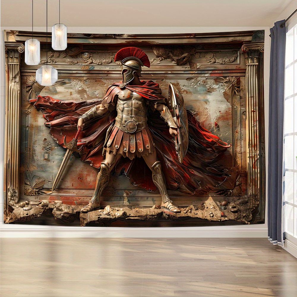 3D Spartan Warrior Tapestry Wa - огляд і ціна Home Office Background
