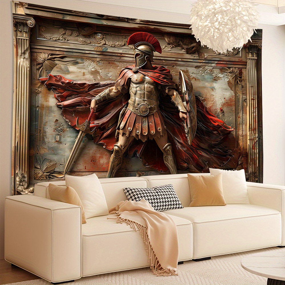 3D Spartan Warrior Tapestry Wa - огляд і ціна Home Office Background