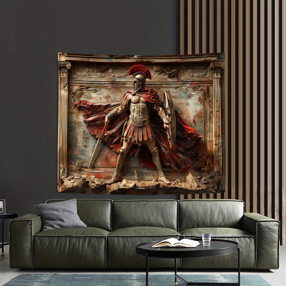 3D Spartan Warrior Tapestry Wa - огляд і ціна Home Office Background