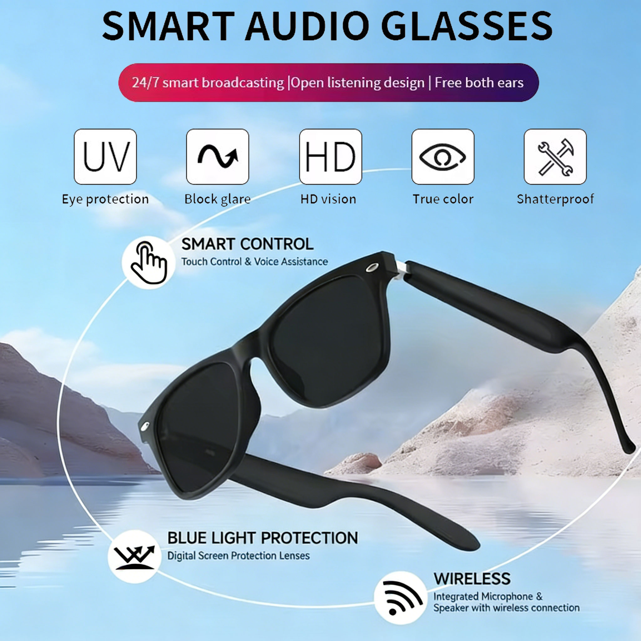 New Smart Glasses Bluetooth Ca - огляд і ціна Blue Light Glasses