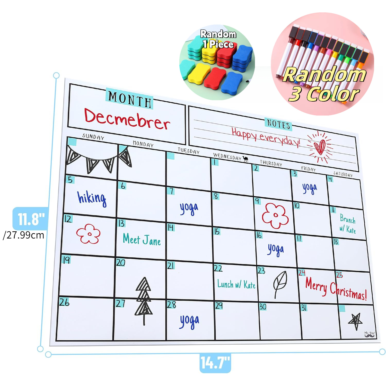 Magnetic Dry Erase Calendar, 1 - огляд і ціна Magnetic Calendar Board