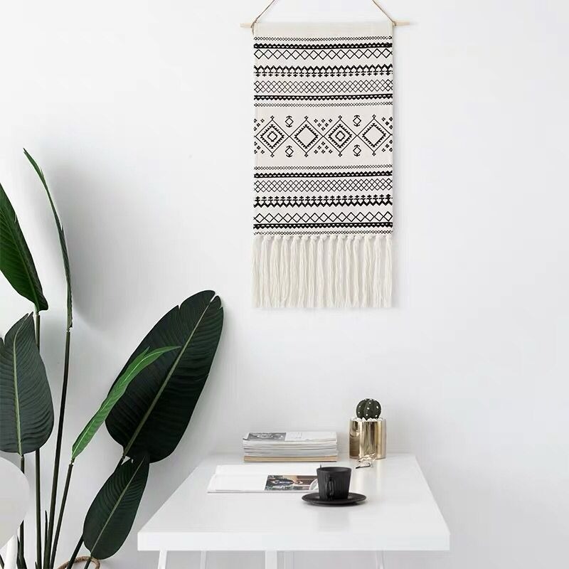 Bohemian Macrame Woven Wall Ha - огляд і ціна Home Office Background