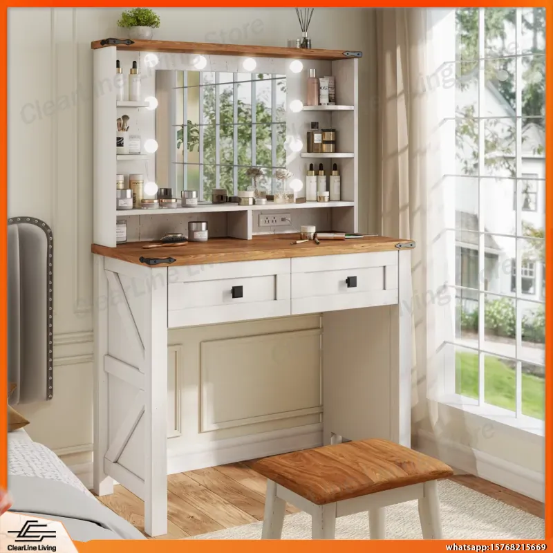 Small Wooden Vanity Desk with  - огляд і ціна Desk Drawer Small