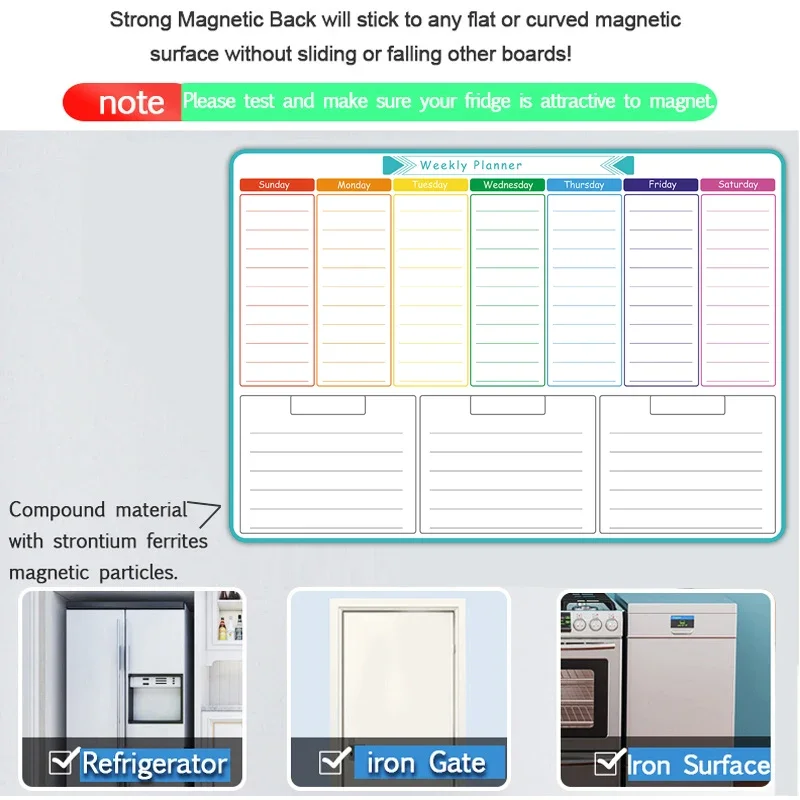A3 Size Magnetic Weekly &month - огляд і ціна Magnetic Calendar Board