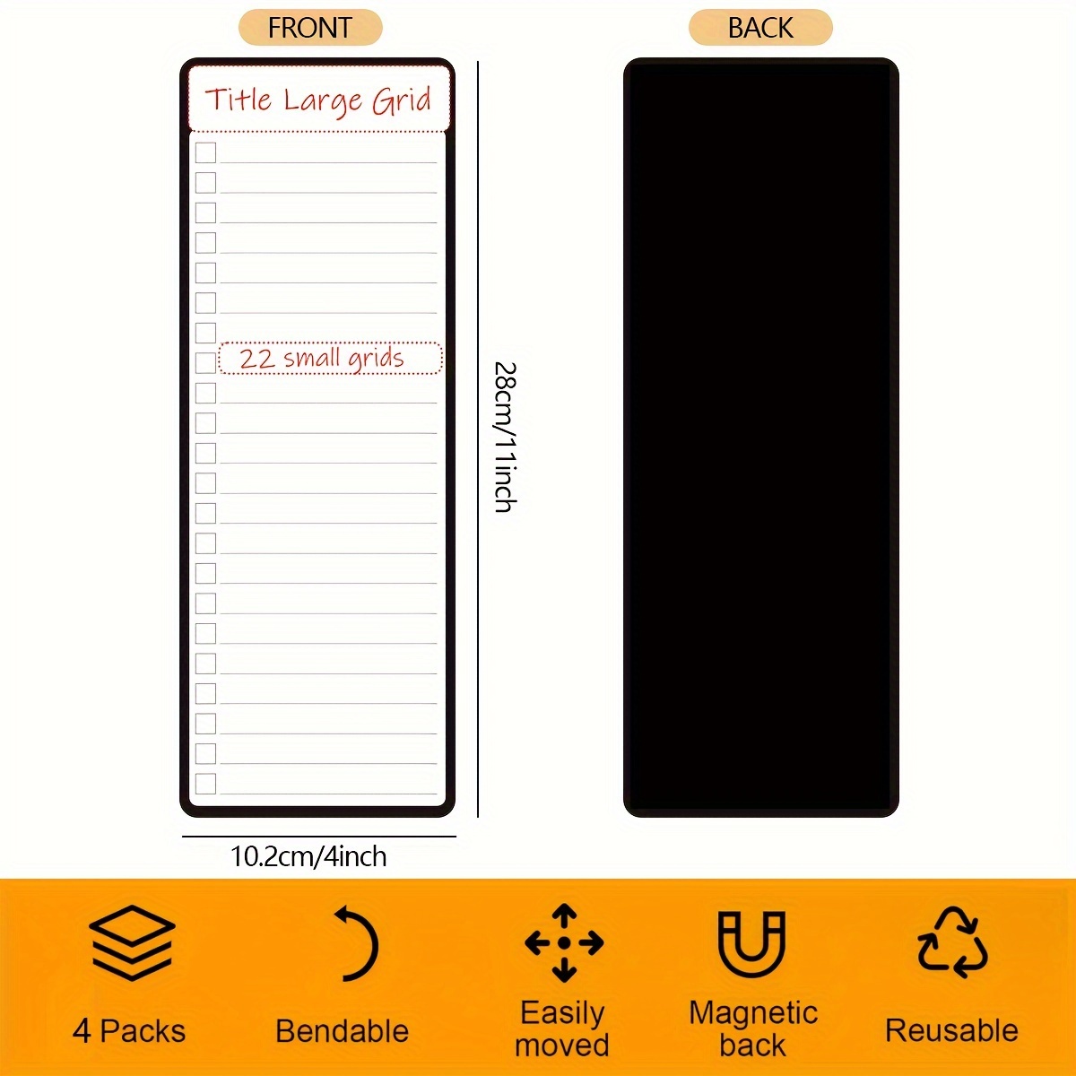 4pcs Magnetic Dry Erase List B - огляд і ціна Magnetic Calendar Board