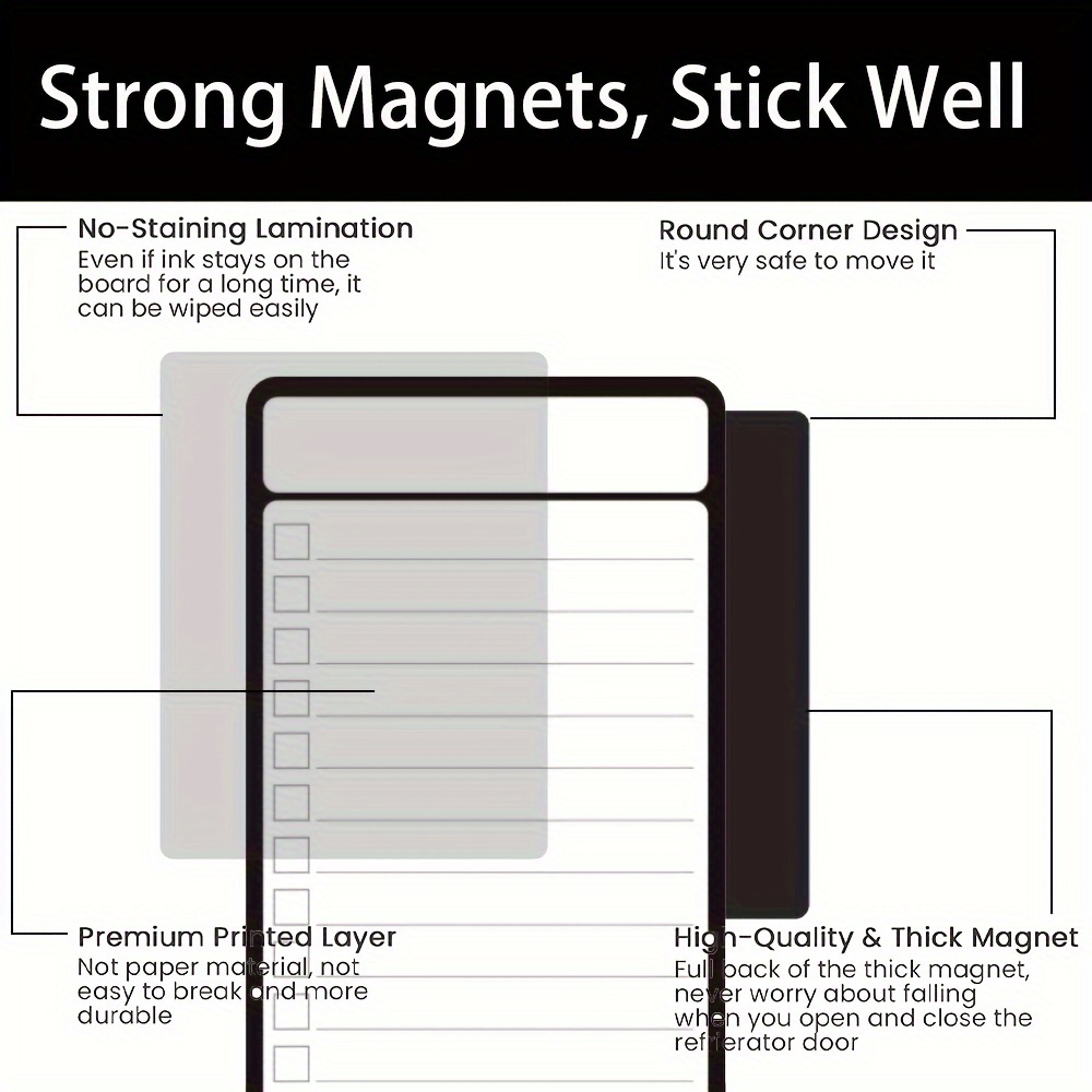 4pcs Magnetic Dry Erase List B - огляд і ціна Magnetic Calendar Board
