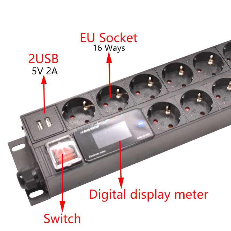 2U PDU Power Strip 19inch Rack - огляд і ціна Power Strip Desk
