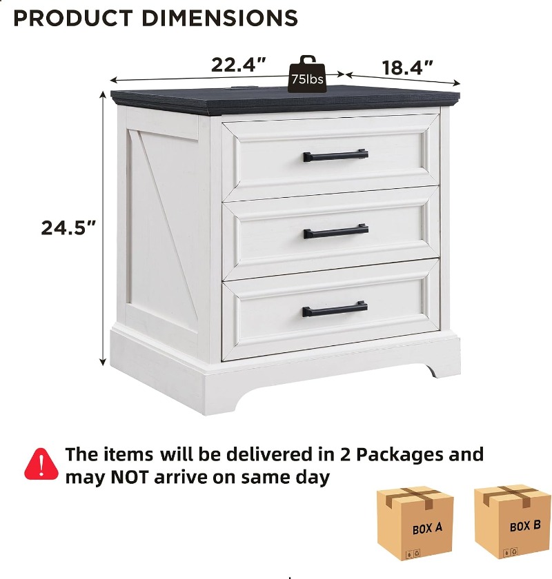 ACCOHOHO Farmhouse Nightstands - огляд і ціна Desk Drawer Small