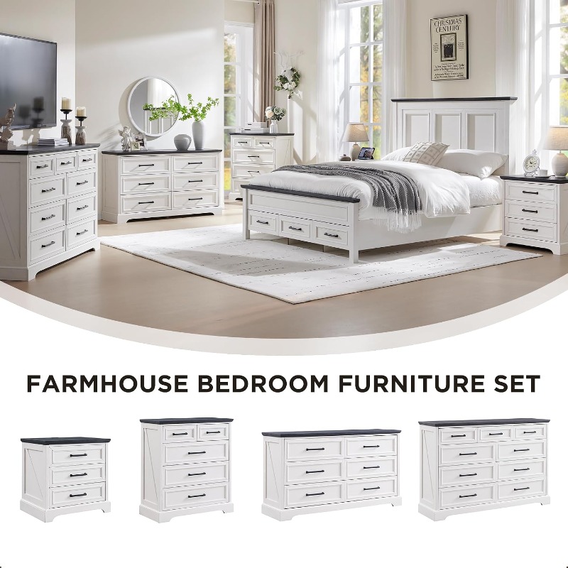 ACCOHOHO Farmhouse Nightstands - огляд і ціна Desk Drawer Small